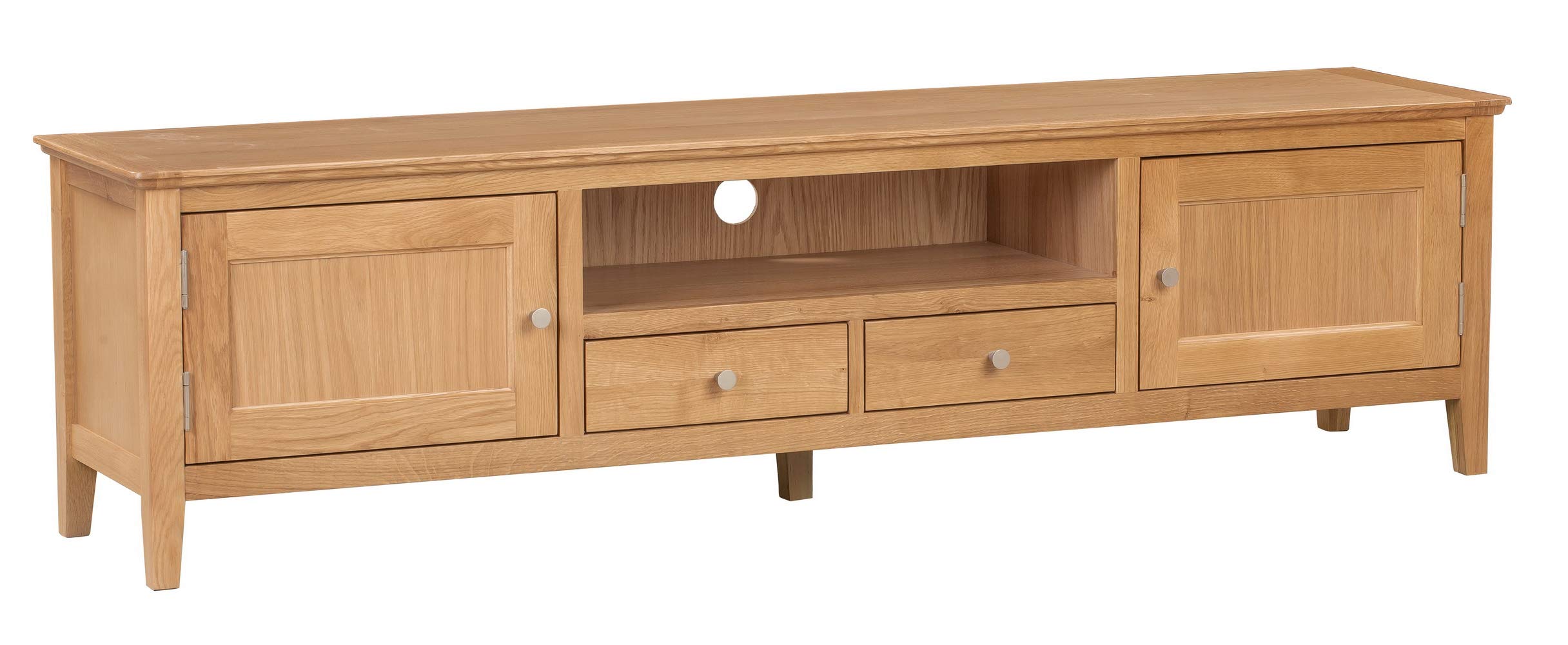 Buy Hallowood Furniture Hereford Oak Long TV Unit with 2 Drawers and 2