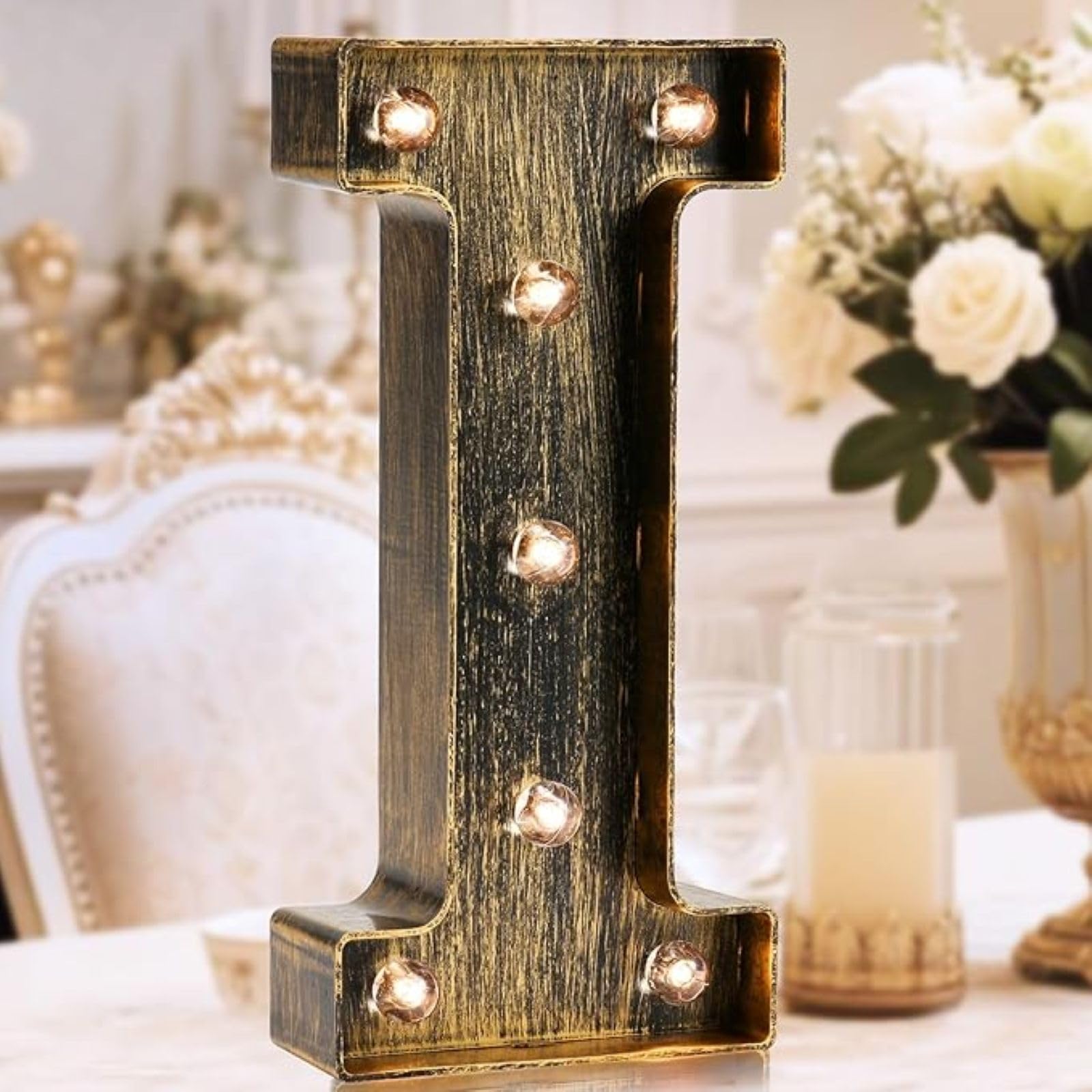 Jemnpela LED Marquee Letter Number Sign Lights Glitter Light Up Alphabet Figure Night Light for Birthday Party Wedding Home Bar Holiday Wall Decoration