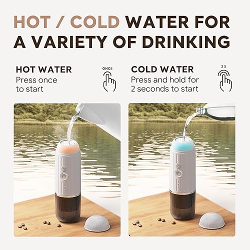 Miniatura 9 de Cafetera eléctrica portátil para café expreso, sistema de extracción rápida 2 en 1, con sistema de extracción de café molido y cápsulas NS, para