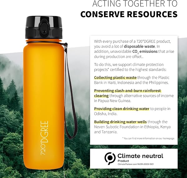 720°DGREE Gourde, Bouteille d’Eau “uberBottle“ +Tamis-Fruits – 350ml, 500ml, 650ml, 1l, 1,5l, 2l - Sans BPA, Étanche, Anti-Fuite, Réutilisable, Légère - Idéal pour École, Sport, Fitness, Gym, Travail - 5