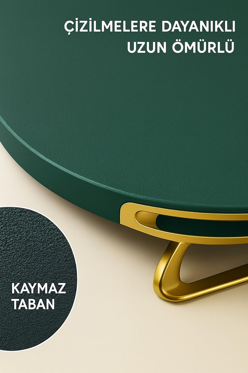 SUWORS Yuvarlak Kesme Tahtası Standlı | Kaymaz ve Dayanıklı Mutfak Doğrama Panosu | Sebze, Meyve, Et, Balık ve Ekmek Kesim Tahtası