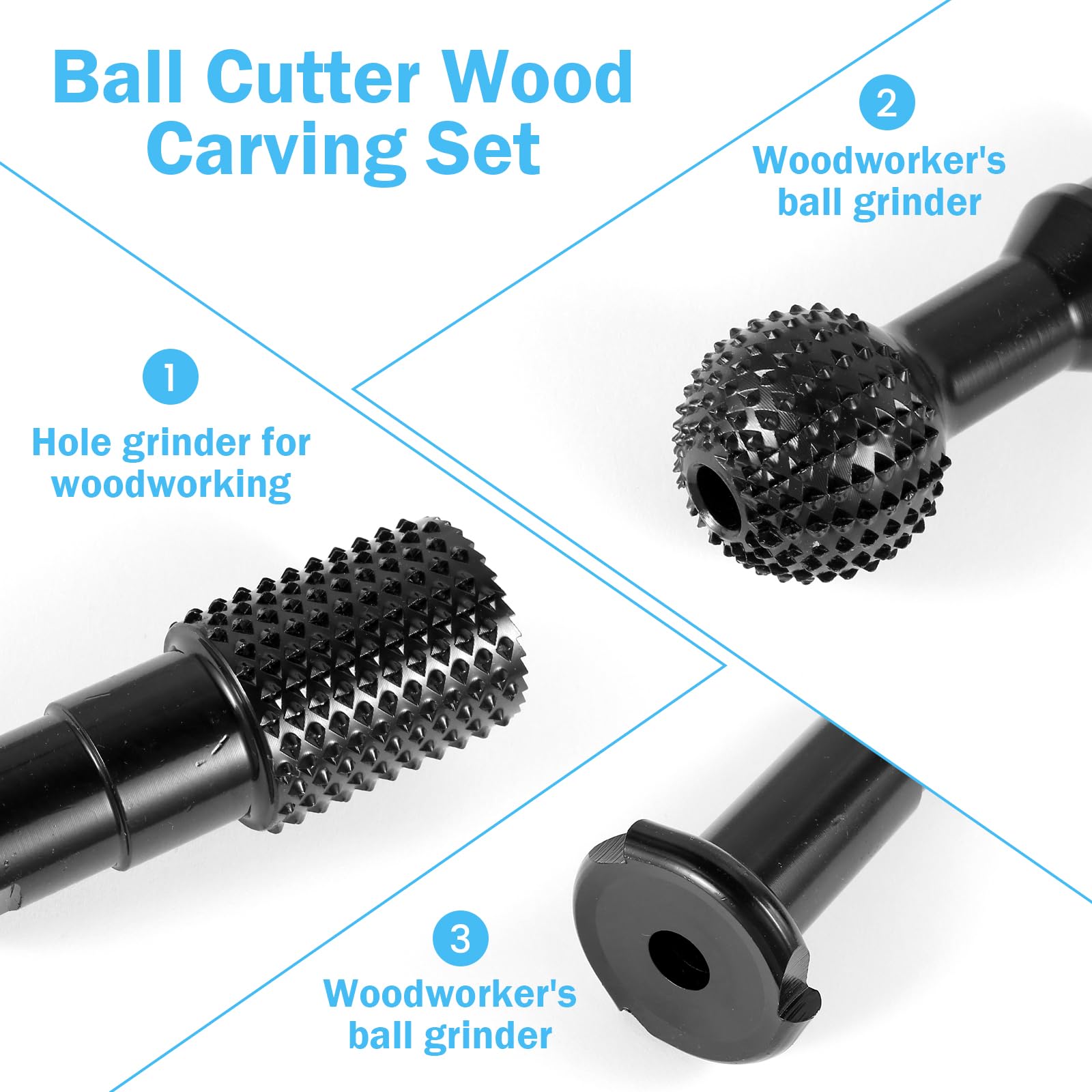 Rotary Burr Set Pomsare Sphere Rotary Burr With 5/8-11 Threads For 4 1/ ...