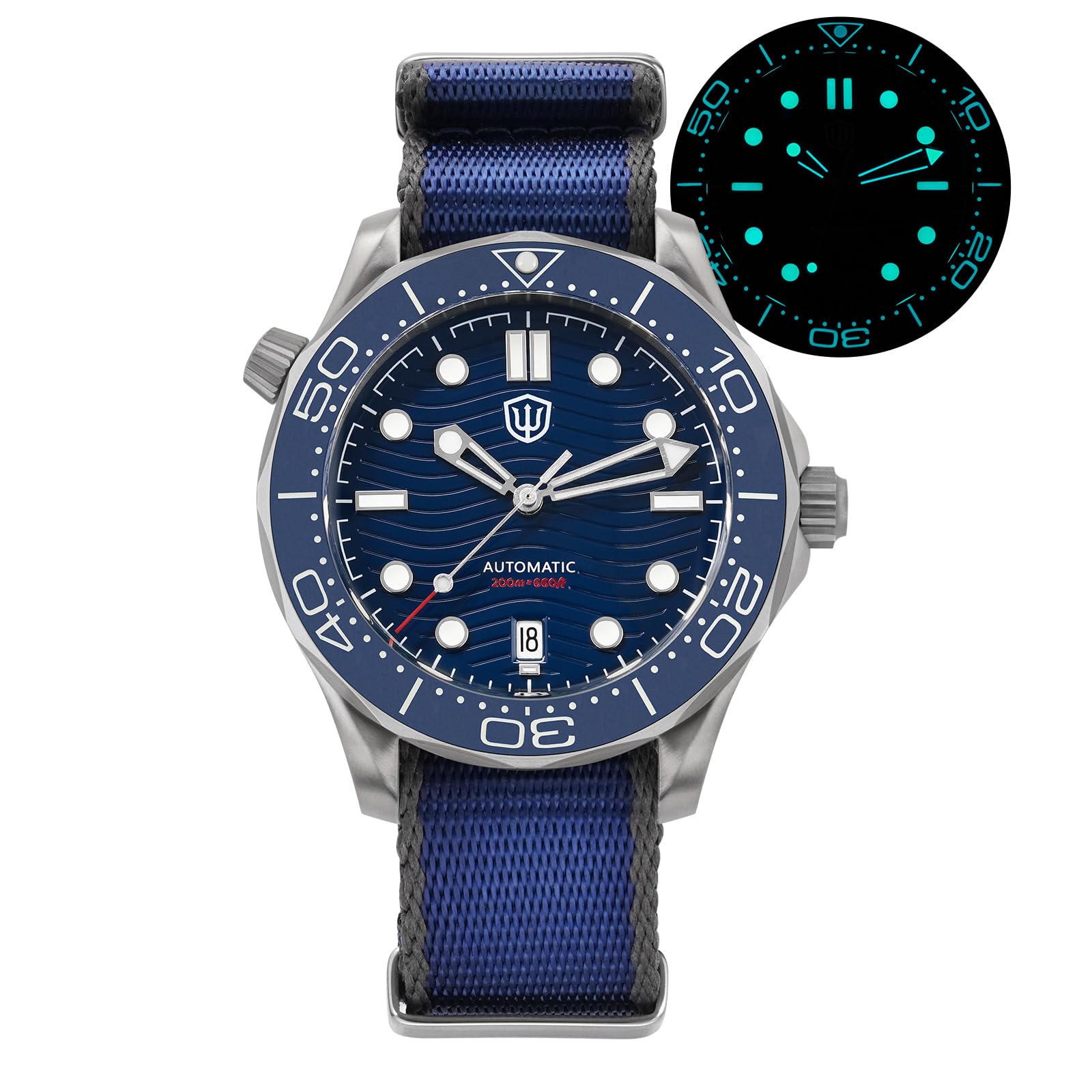 TACTICAL FROG Watchdives WD007 SL3001 - Orologio subacqueo da 42 mm, 200 m | Cassa in titanio di grado 2, vetro zaffiro bombato, lunetta a 120 clic e valvola di scarico dell'elio