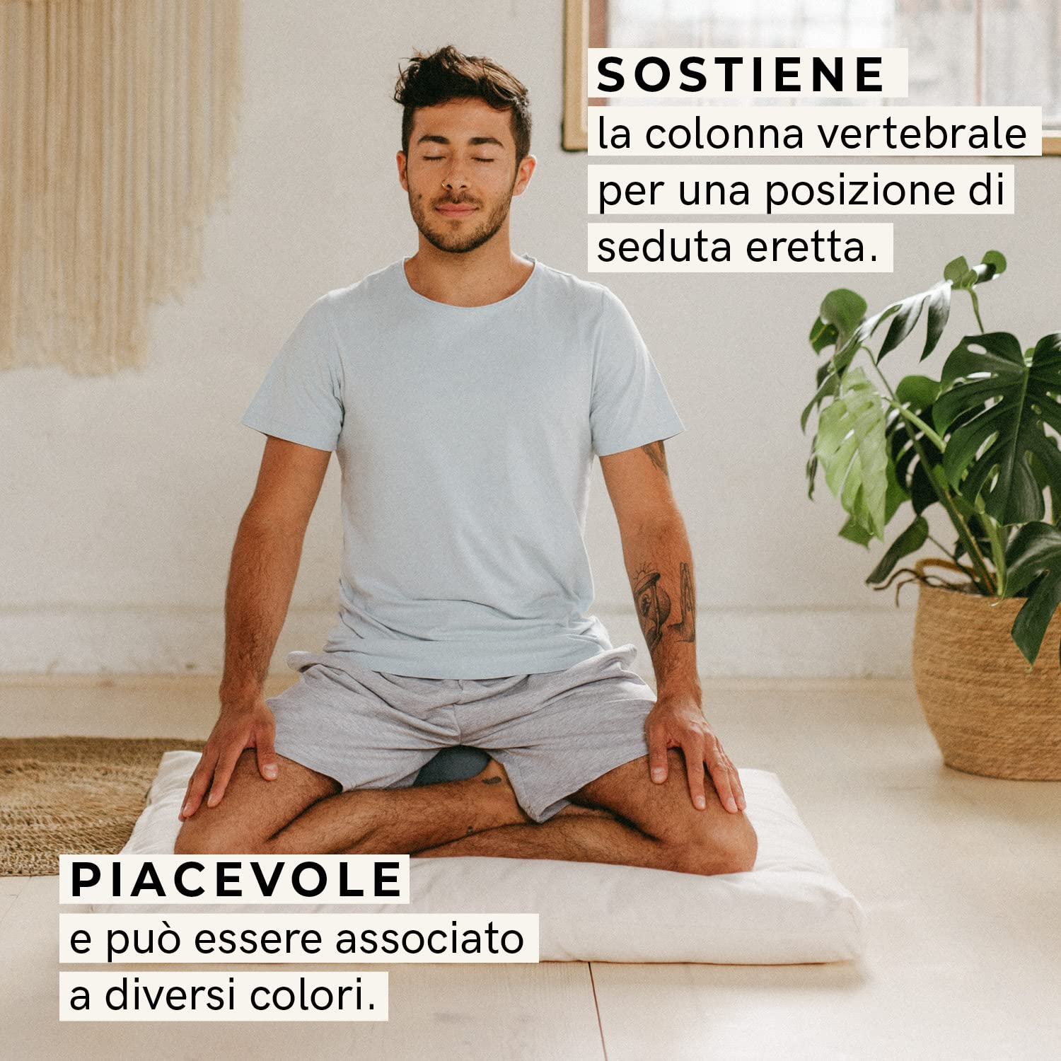 Lotuscrafts Cuscino da Meditazione, Altezza Seduta 20 cm, Modello Lotus Rotondo, Cuscino da Yoga, Cuscino Yoga, Fodera in Cotone Lavabile, Imbottitura in Farro, Certificato GOTS