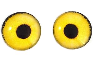 6mm Bright Yellow Sparrow Hawk Realistic Glass Eyes
