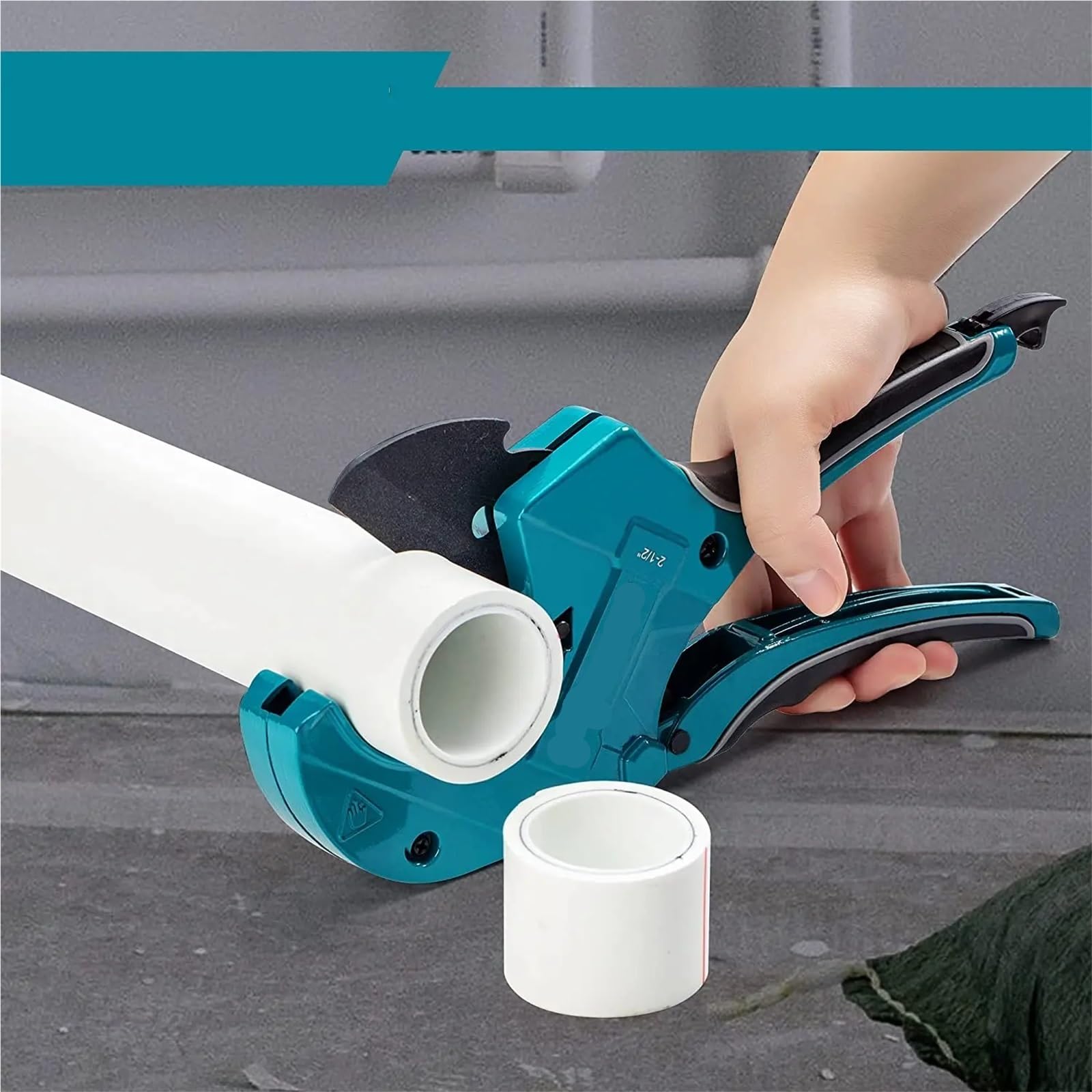 Cortador de tubos y PVC con trinquete, herramienta corte rápido una sola mano cuchilla repuesto for cortar 63,0 mm Para Cortar