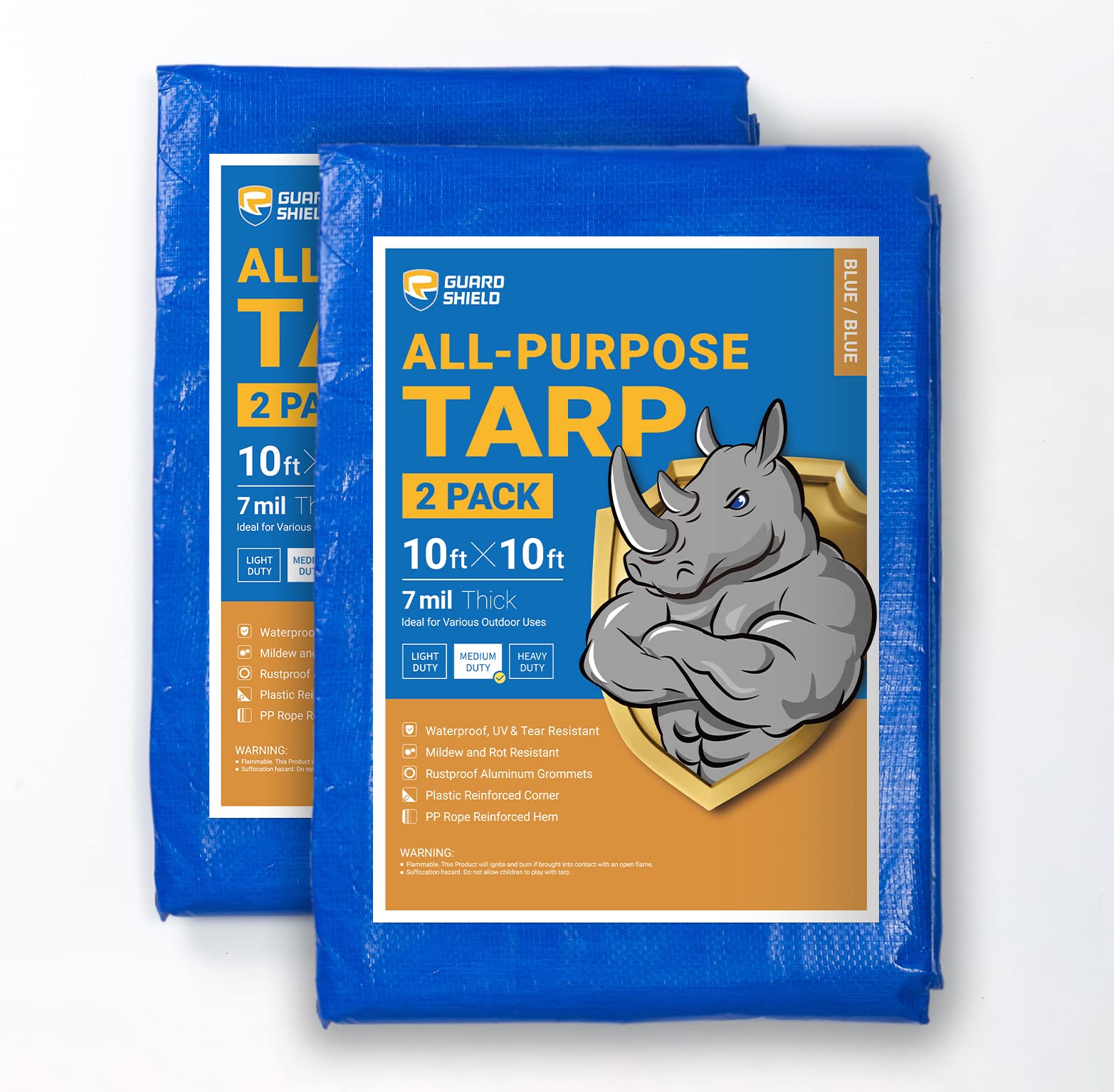 GUARD SHIELD White Tarp 10x12 Feet Medium Duty All Purpose Poly Tarps Cover 7mil — view 14