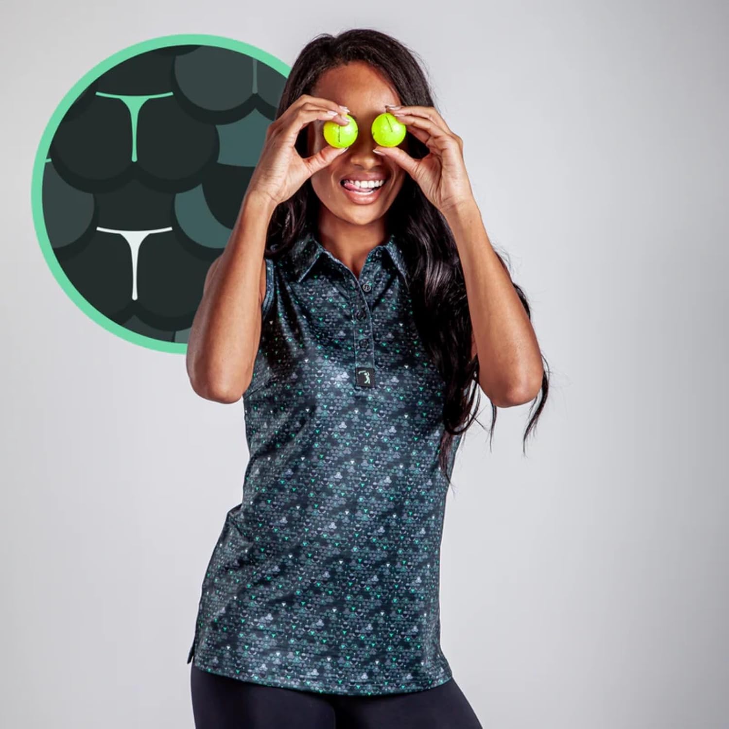 Bogey Bros Funny Golf Shirts for Women - Breathable Women's Golf Polo with No Sleeves - UPF 50, Moisture Wicking, and Tagless