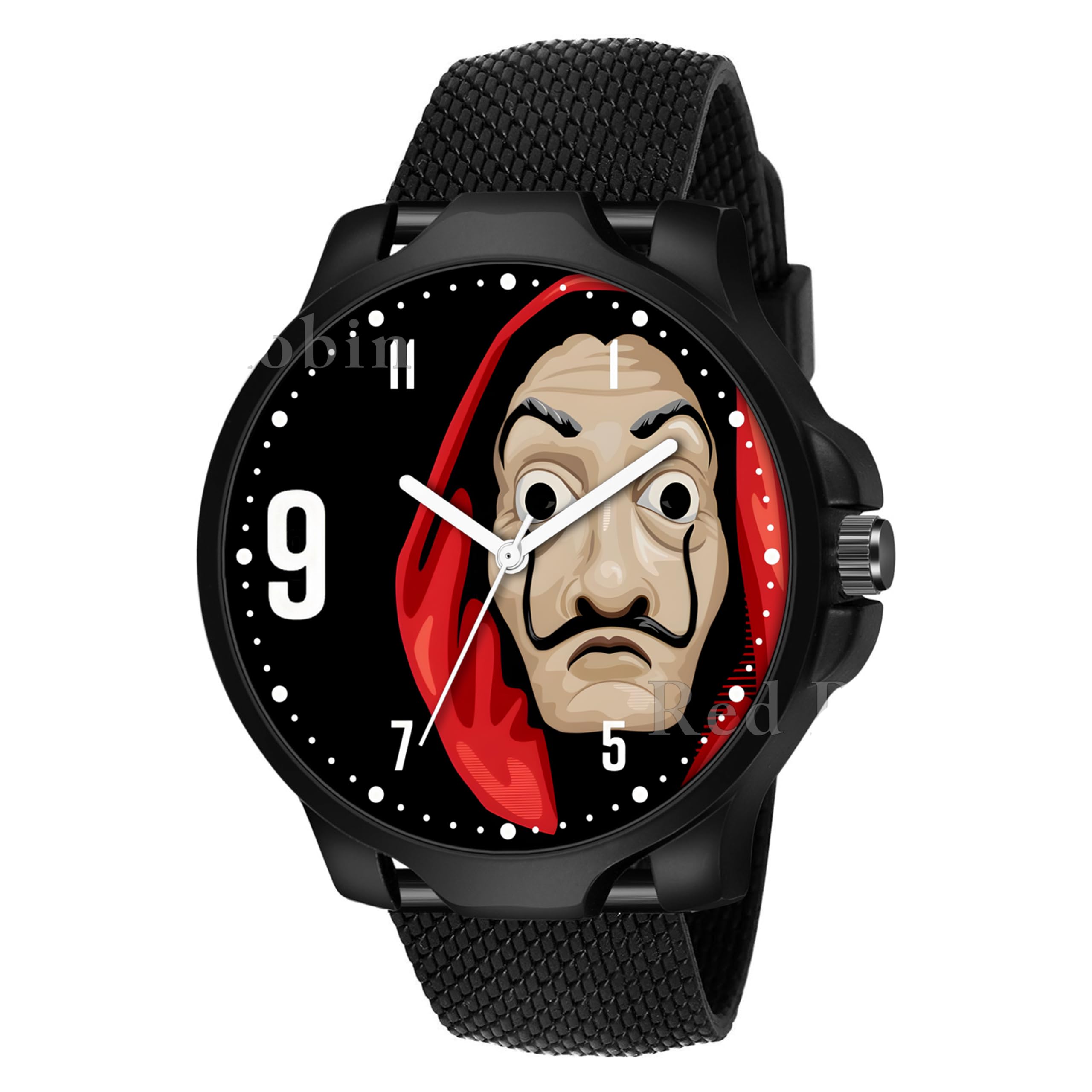 Red Robin Analog Money Heist Design Black Dial Stylish Black Silicone Strap Wrist Watch for Men and Boys, Pack of 1 - MONEY-HEIST-3K-BLK-SFR (B0CT5WVLKZ) Amazon Price History, Amazon Price Tracker