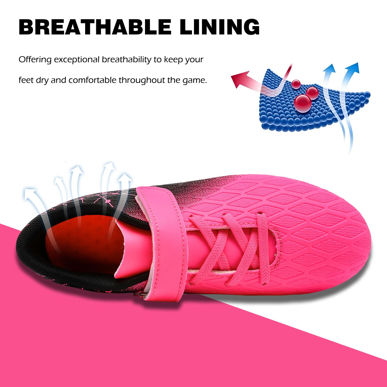 DimaiGlobal Scarpe da Calcio Bambini Ragazzi con Tacchetti Bassi Professionali Scarpe da Calcetto Futsal e Allenamento per Interno/Esterno - Antiscivolo Junior