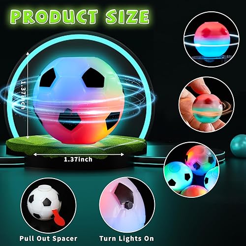 Miniatura 2 de SCIONE Paquete de 24 recuerdos de fiesta de fútbol iluminados, juguetes giratorios de fiesta para niños, bolsas de regalo, juguetes para premios de