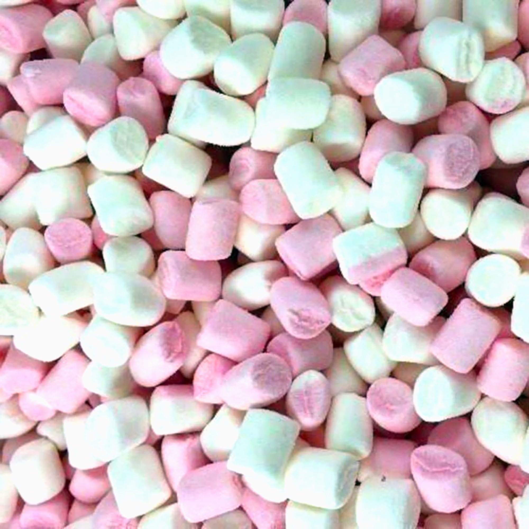 Micro Mallows Mini Marshmallows - 1 Kg Bag,Kids Sweets for Birthdays, Camping, Party Bag Fillers. (Pink & White)