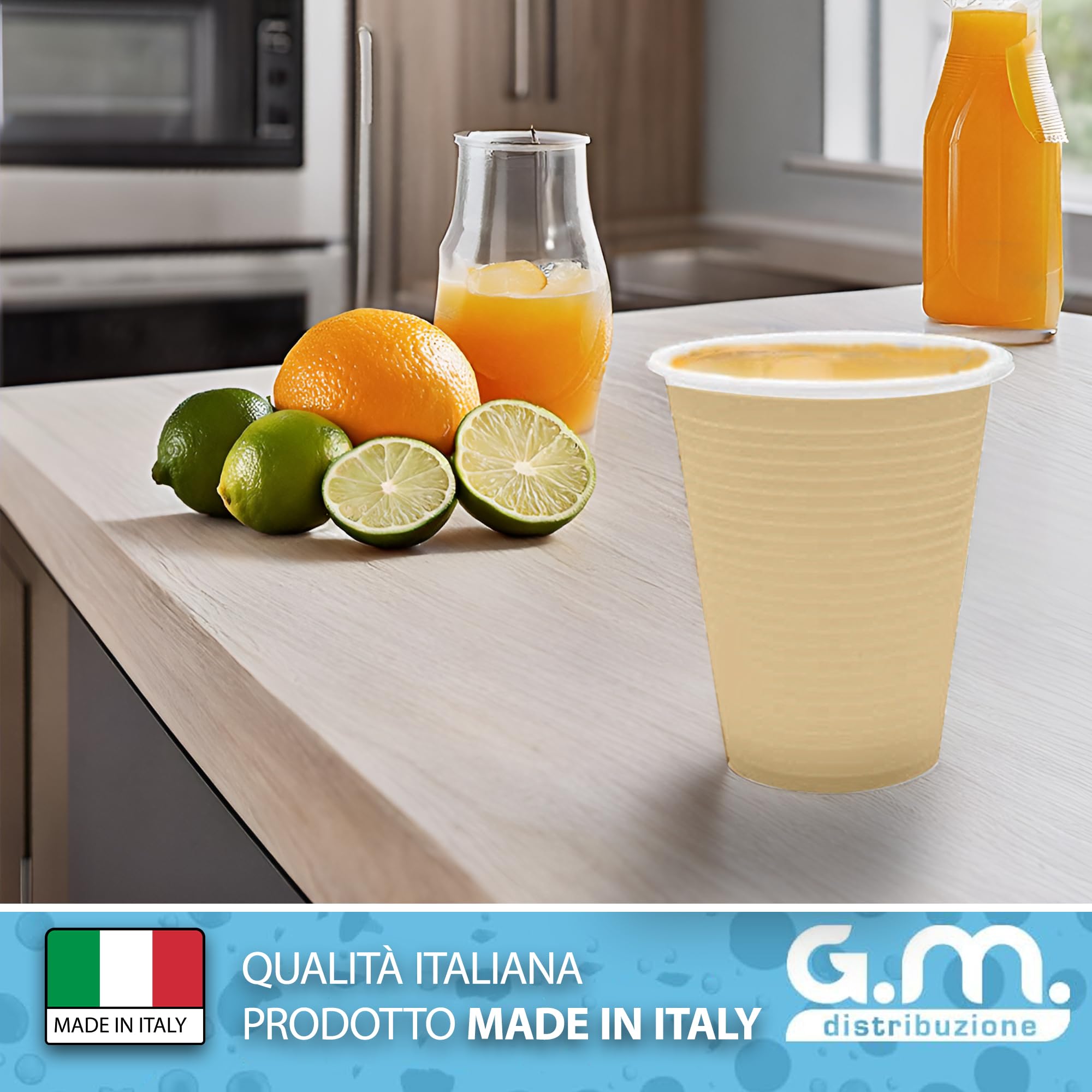 1000 Bicchieri Acqua in Plastica Bianchi da 200 ml, Riciclabili, Extra Rigidi e Super Resistenti, Usa e Getta, Ideale per Casa, Ufficio, Asporto Bevande Fredde (3 formati disponibili)