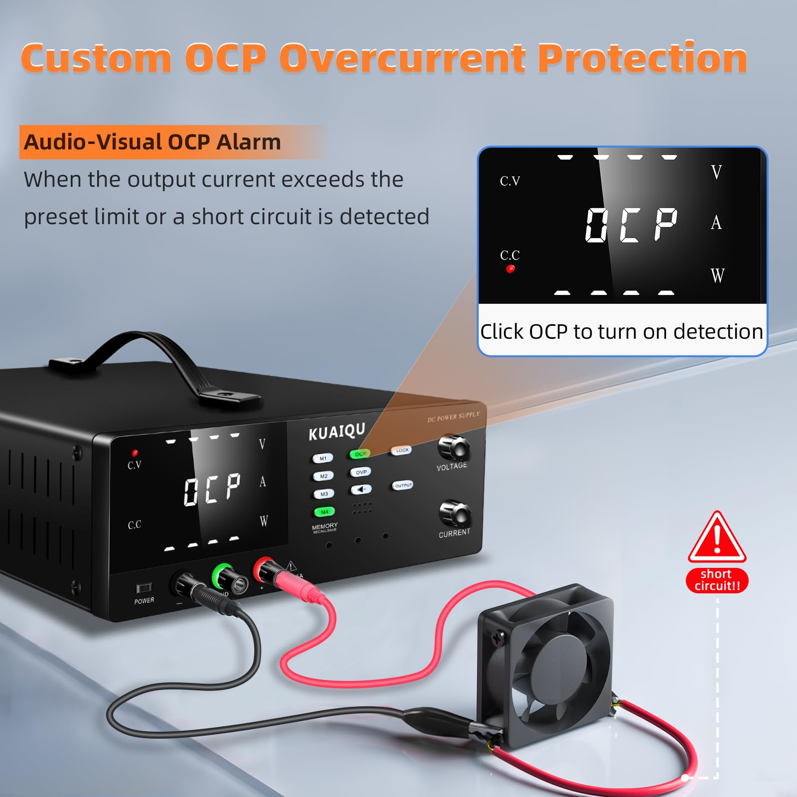 Alimentatore da Laboratorio 30V 60A 1800W Alta Potenza Alimentatore da Banco con Memoria/OCP/OVP/OUTPUT/Encoder/LOCK, Alimentatore Regolabile per Laboratorio, Automazione e Alimentazione di LED