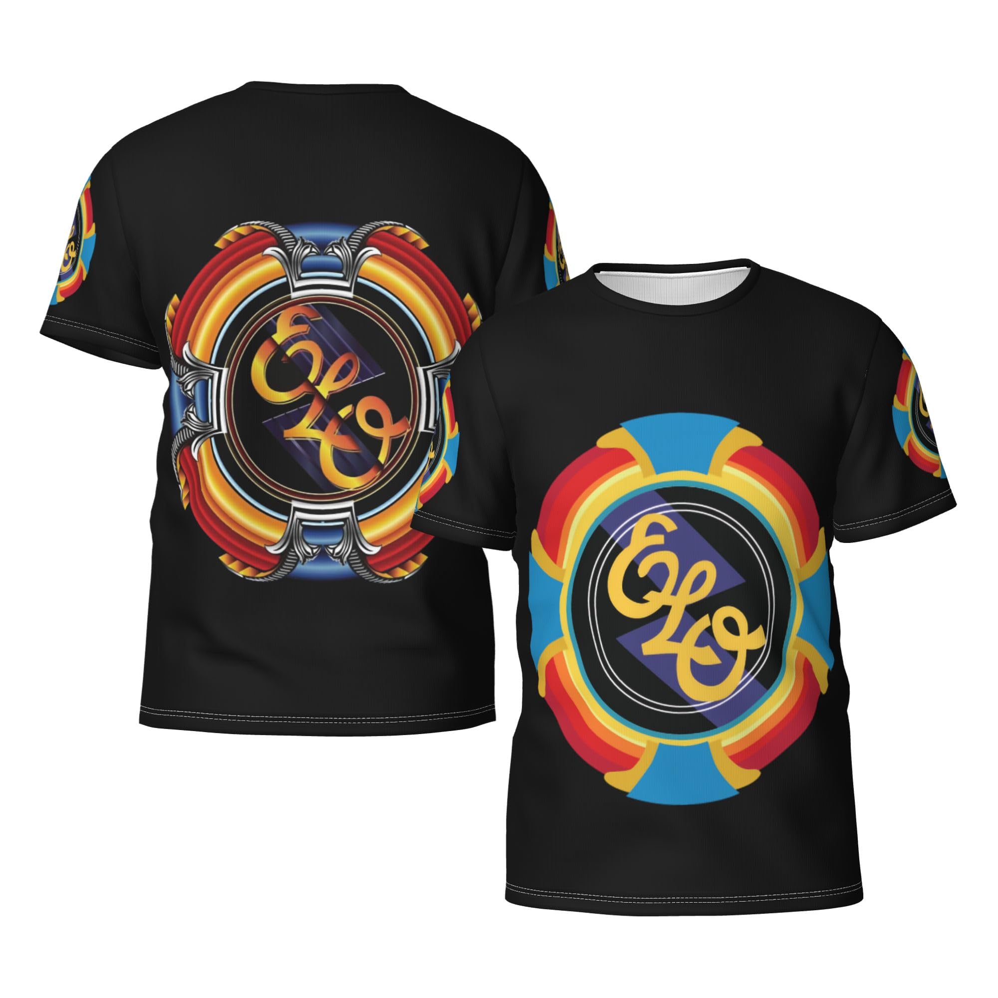 MZPQDKSLK Men's Electric Logo Graphic T-Shirt El*o Short Sleeve Light T Shirt for Men Round Neck Music Orches*tra Clothes Merch for Fans Black
