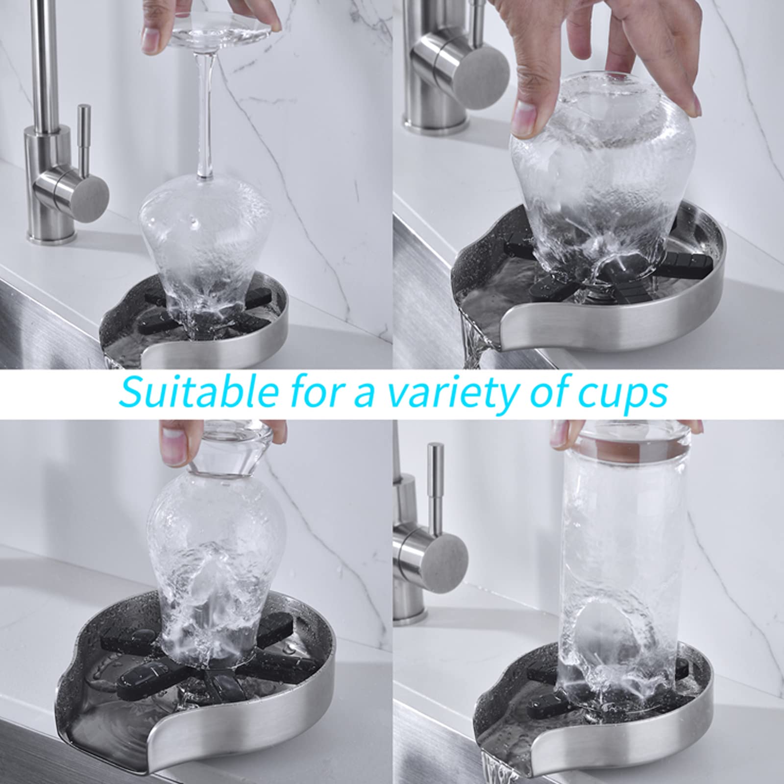 Sciacquatrice Automatica per Bicchieri in Acciaio Inossidabile, lavabicchieri Professionale per lavabicchieri, per lavelli da Cucina Bar Caffetteria