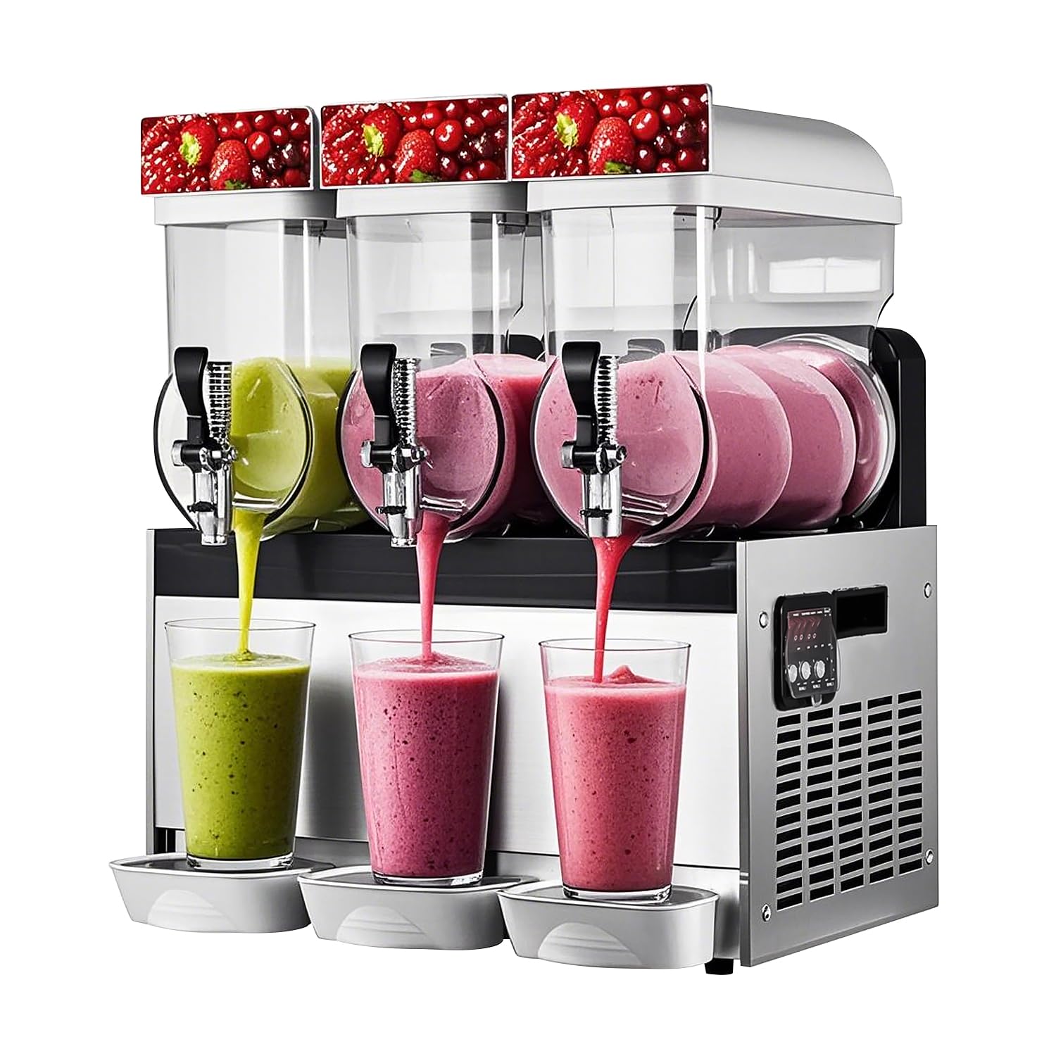 HNZXIB 45L/12Gal Commercial Slushy Machine - 110V Frozen Drink Maker with Auto Clean, 3 Modes for Slushies/Margaritas/Cocktails, Quiet Operation for Bars/Restaurants/Parties