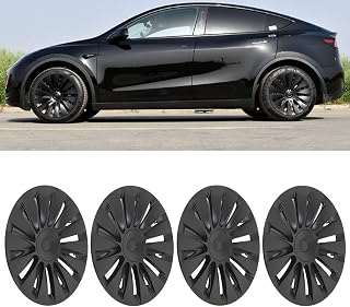 4PCS Tesla Model Y Wheel Cover, 19 Inch Hubcap Wheel Hub Caps, Sporty Rim Protectors Cover, Replacement Hubcaps Exterior Accessories Performance Upgrade for Model Y 2020 to 2023