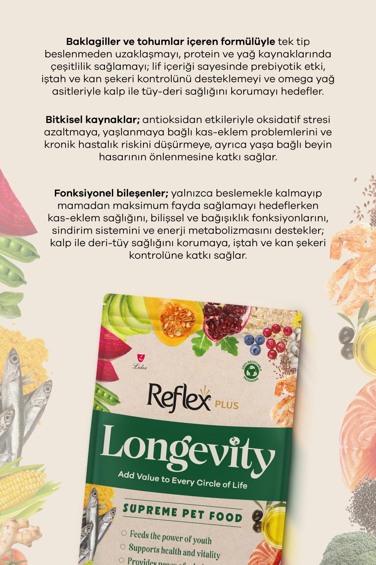 Reflex Plus Longevity Yetişkin Kedi Maması 1100g