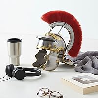 Vista 7 de SZCO Supplies Casco Centurión Romano Cresta, rojo/bronce, talla única (910978)