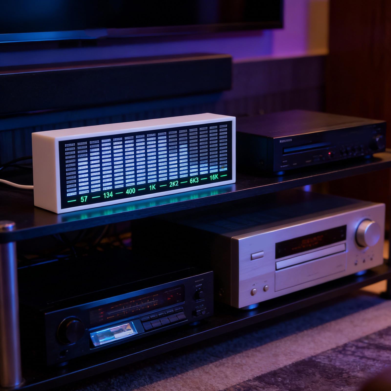 Luce a Spettro LED Controllata Dal Suono Sensori Sonori in Display Visivi Dinamici Gamma di Spettro 20hz-25khz Luce Ambientale con Acquisizione Musicale per Home Feste