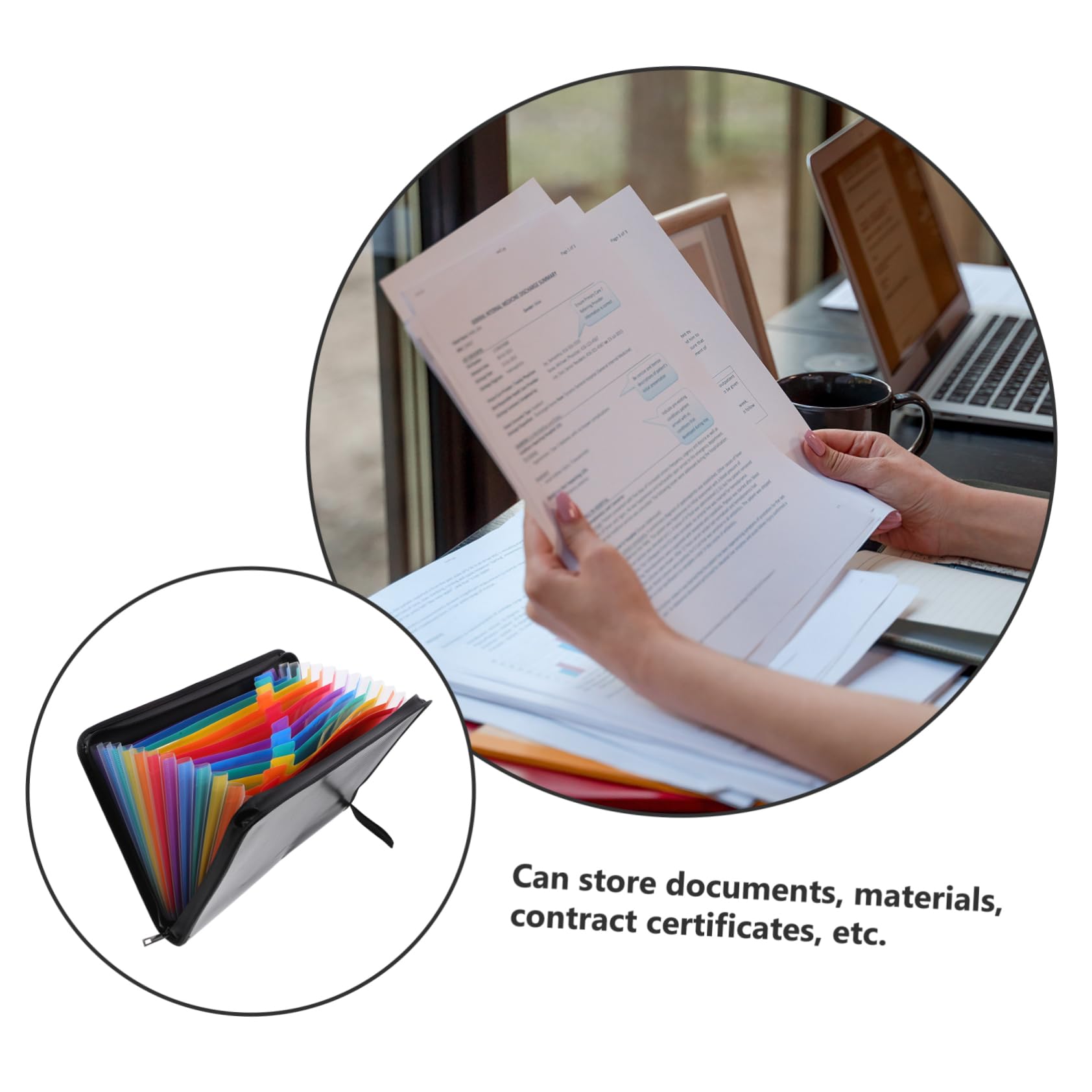 Pochette à Dossiers Accordéon A4 12 Poches en Pp Noire