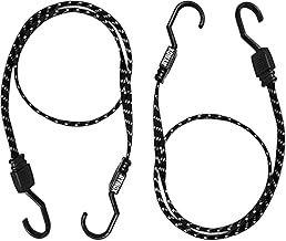 Rynox Gripper Reflective Bungee| Weather Proof Materials | Increased Low Light Visibility Bungee Cords - Black, Pack of 2