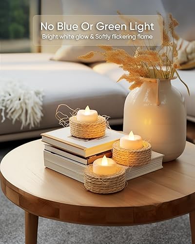 Miniatura 4 de Velas sin llama, paquete de 12 velas LED falsas, velas a pilas con temporizador automático de 6 horas para Halloween, Navidad y bodas, 1.5 x 1.25