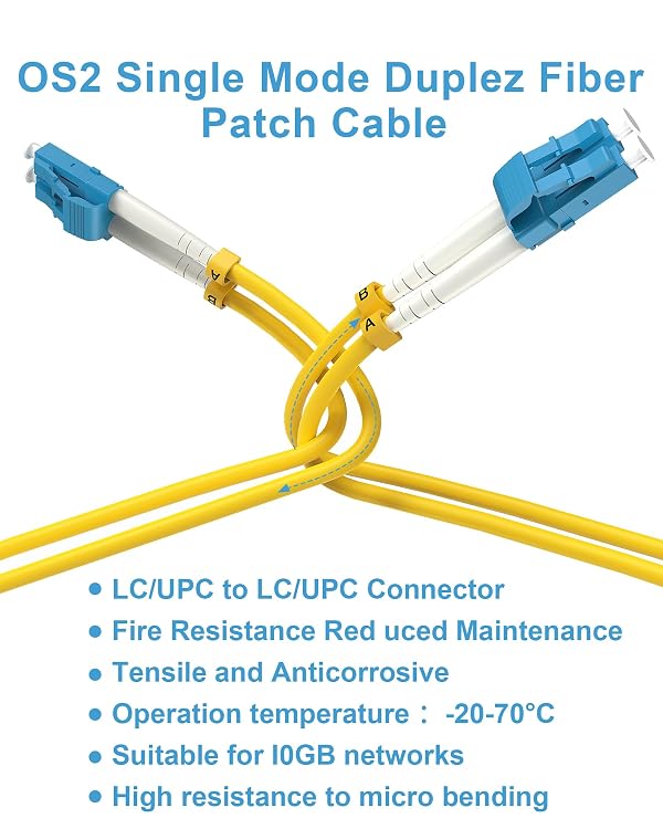 Foboiu OS2 LC to LC Single Mode Fiber Patch Cable 0.5m/1.6ft 5 Pack, Duplex by Foboiu - Used condition - Image 6