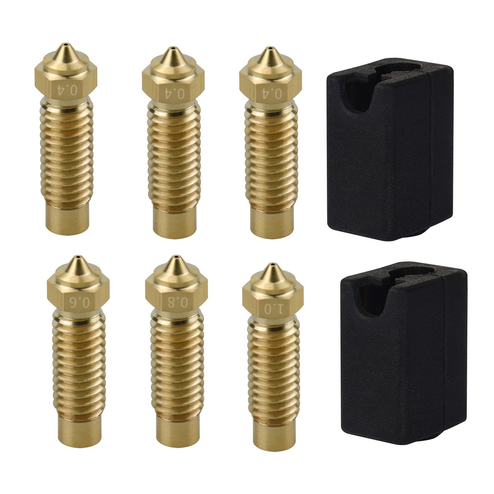 POLISI3D 8-Pack Multi Size Nozzles Silicone Cover Socks Hotend Spare Brass Nozzle 0.4 0.6 0.8 1.0 Compatible with Elegoo Neptune 4 MAX / Neptune4 Plus 3D Printer Accessories Parts-picture-40