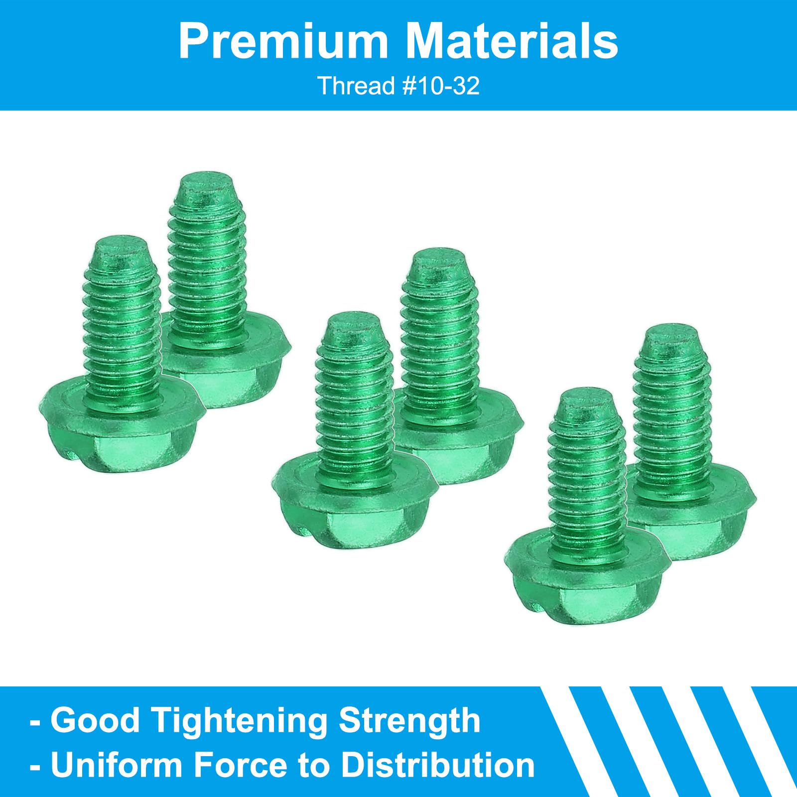 PATIKIL 10-32 x 3/8 Inch Hex Washer Head Grounding Screws - Image 4