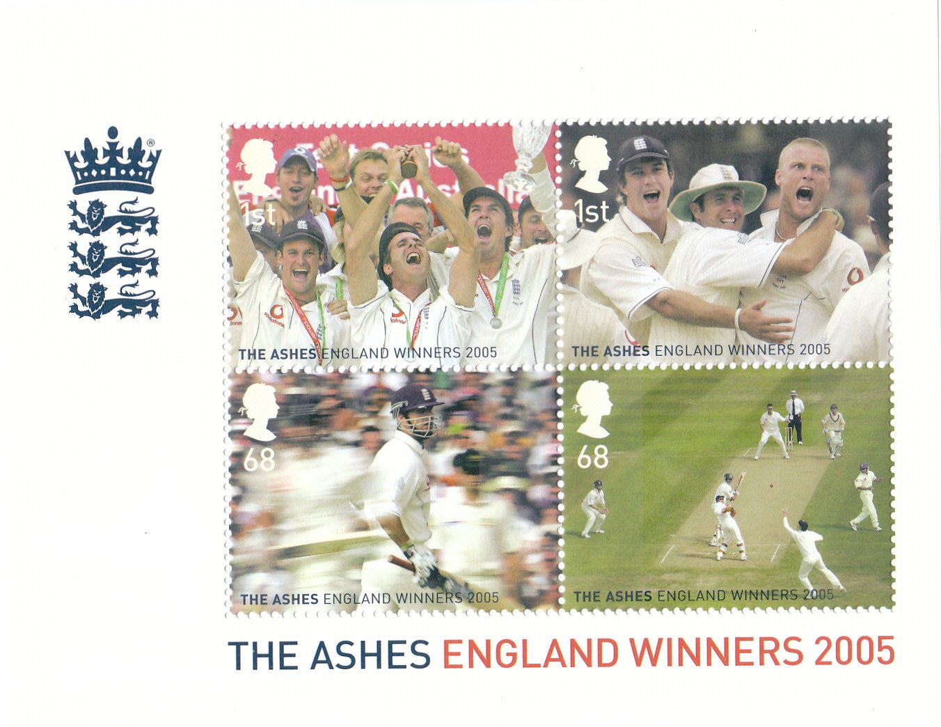 2005 Ashes Cricket Tournament Winners England Stamp Miniature Sheet