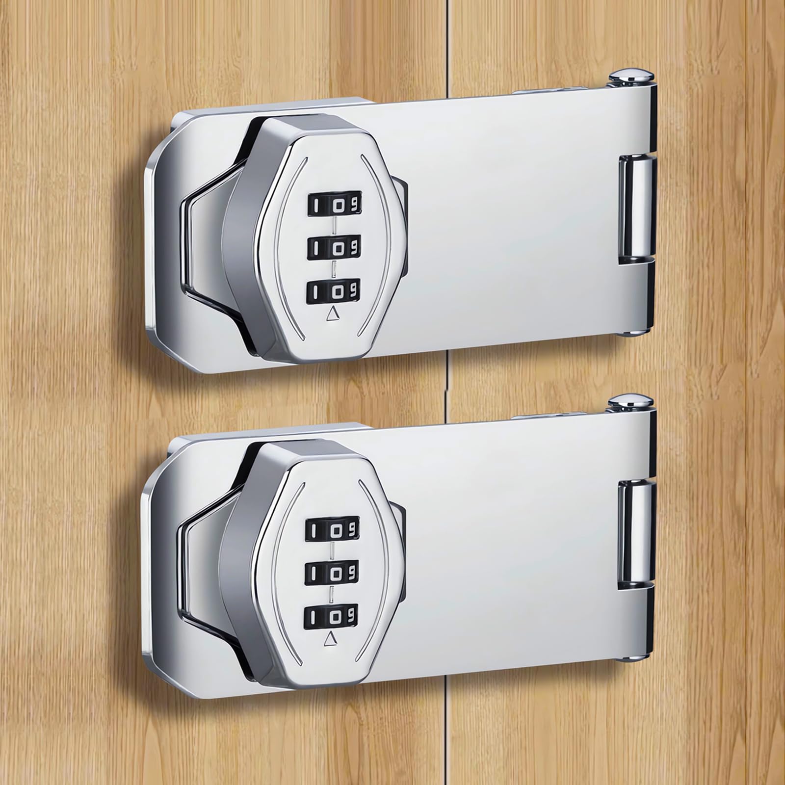 Keyless Bifold Door Lock - 3-Digit Combination Padlock -9