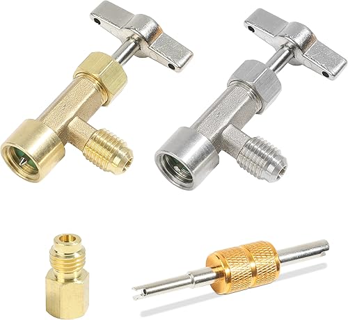 YAKEFLY R134a - Kit de grifo de lata de freón de CA para rellenar sistemas de aire acondicionado automotriz, R134A Autosellado y Punción simple