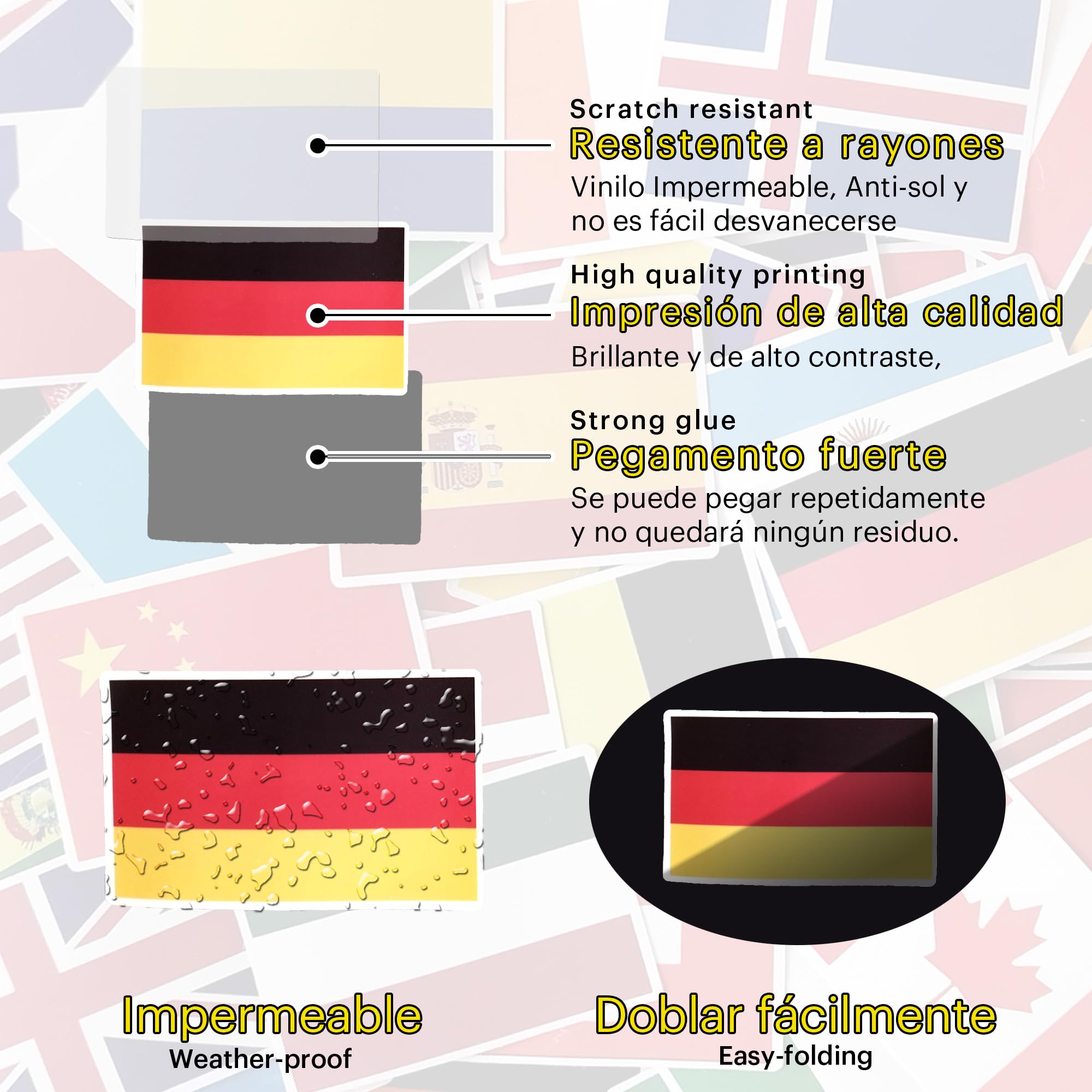 Travel Stickers Flags of the World car Stickers UK Decals Suitcase French Flag Sticker National Spain Gifts Laptop Decal for Adults Scrapbook - Image 3