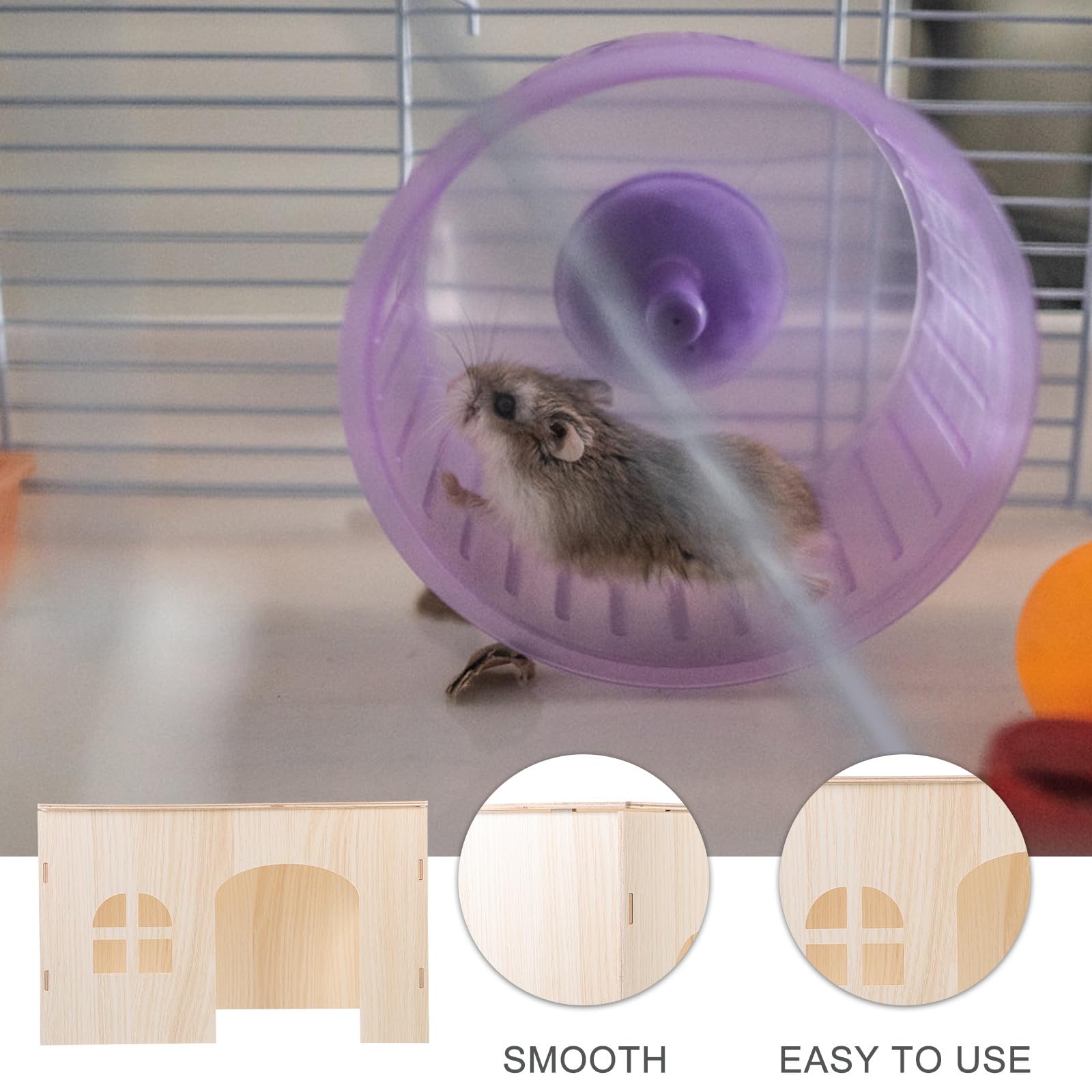 Toyvian Casa de Madera para Hámsteres y Cobayas XXL, Nido para Dormir y Escondite para Roedores Pequeños, Juguete Natural para Jaula, Refugio Multifuncional para Mascotas Pequeñas