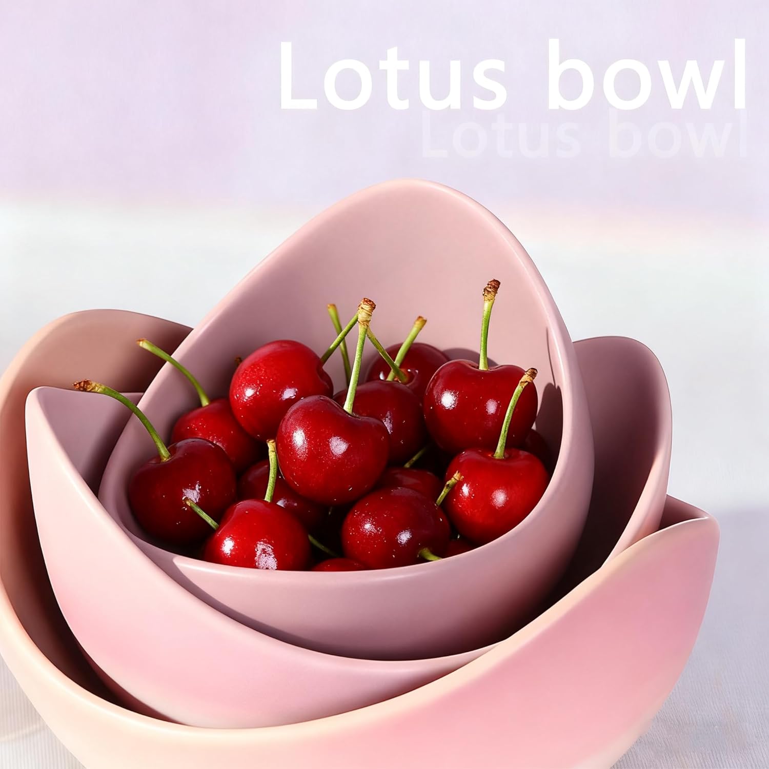 Notakia Salad Decorative Bowls Lotus Shaped Pasta Bowls Dishwasher Safe, Unique Angled Ceramic Bowls for Salad, Pasta, Soup, Rice, Prep, Ideal for Restaurant (Purple 5 Packs)