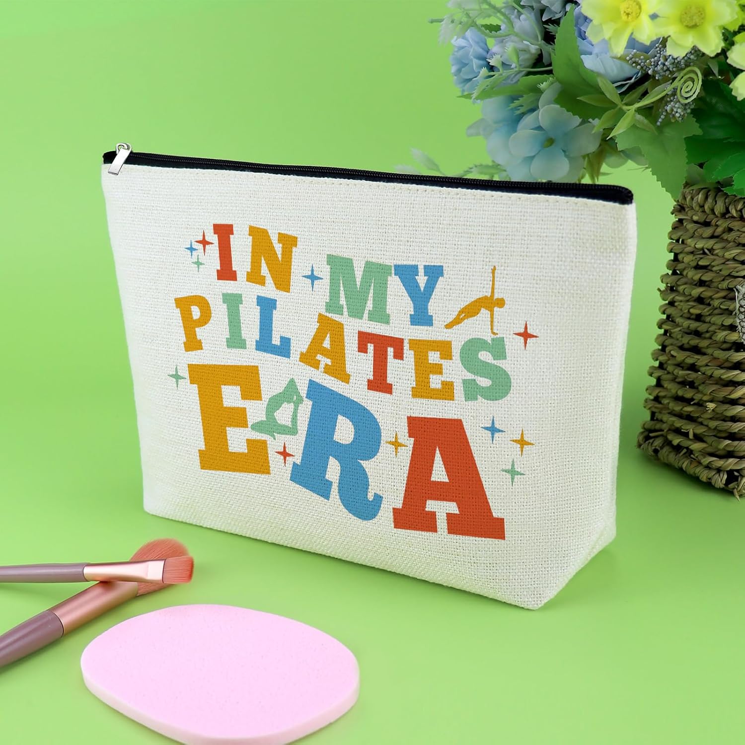 Pilates Makeup Bag Pilates Lover Gifts Yoga Presents for Women Teacher Instructor Best Friend Coworker Zipper Pouch Yoga Lovers Gift Ideas Christmas Birthday Presents Meditation Travel Cosmetic Bag - Image 6