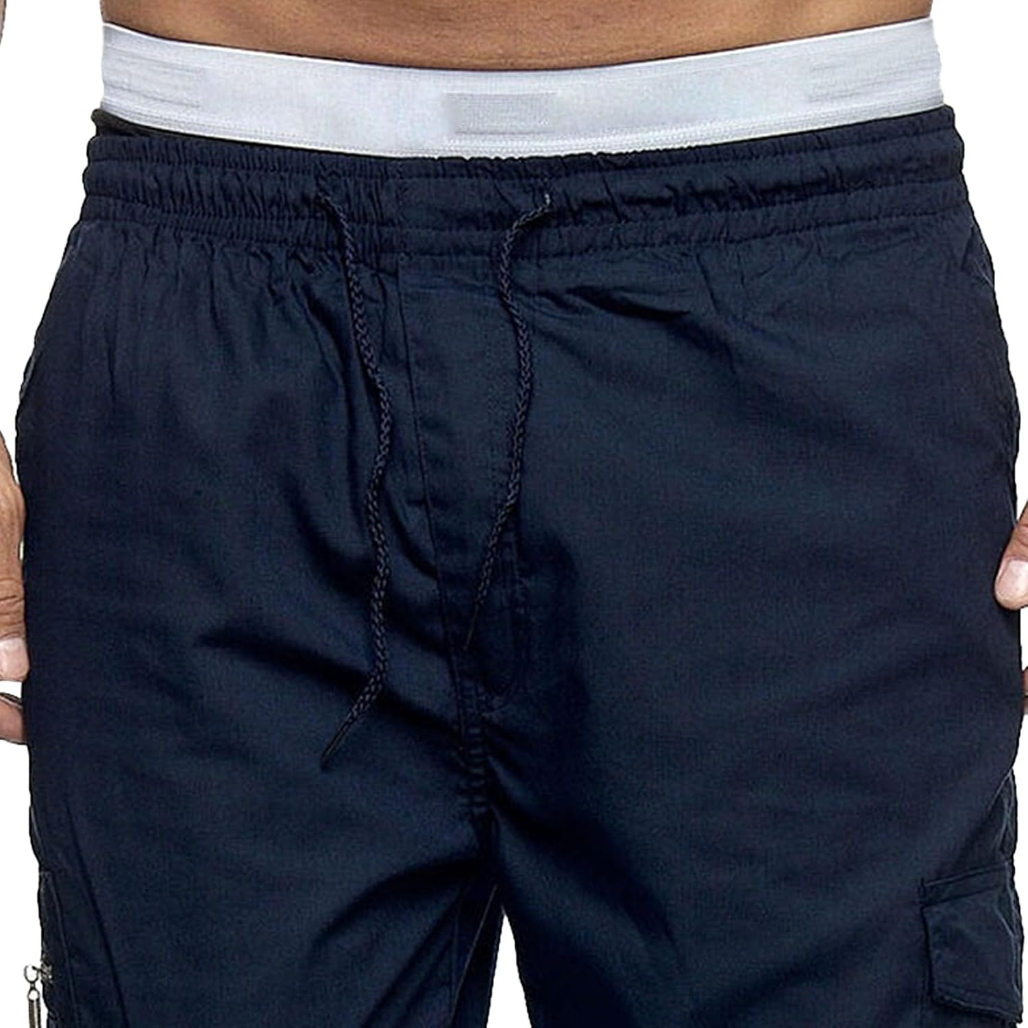 Casual Relaxed Fit Cargo Pants for Men Classic Drawstring Sweatpants Athletic Work Cargo Trousers