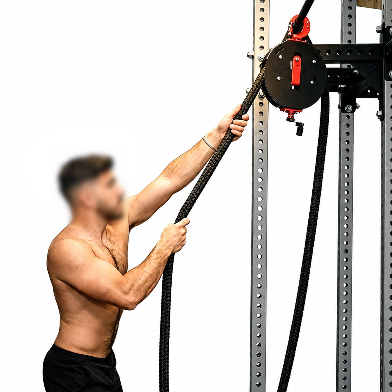 De Poleas Portátil De 4 M con Resistencia Ajustable | Resistencia Máxima 66 Lb, Cuerda De Nailon, Acero Al Carbono, Para Parte Superior Del Cuerpo Y Antebrazos