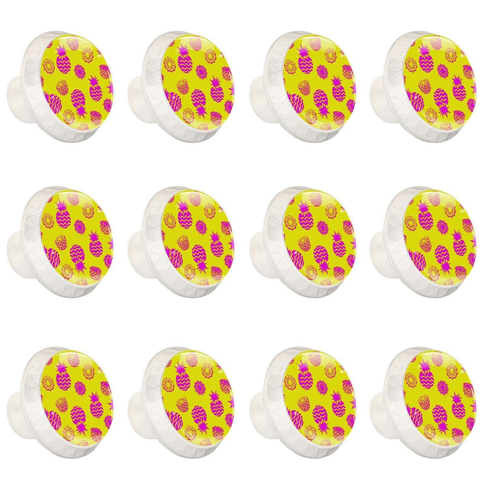 Boutons de cuisine ronds en motif fruit jaune pour personnaliser un placard ou une commode