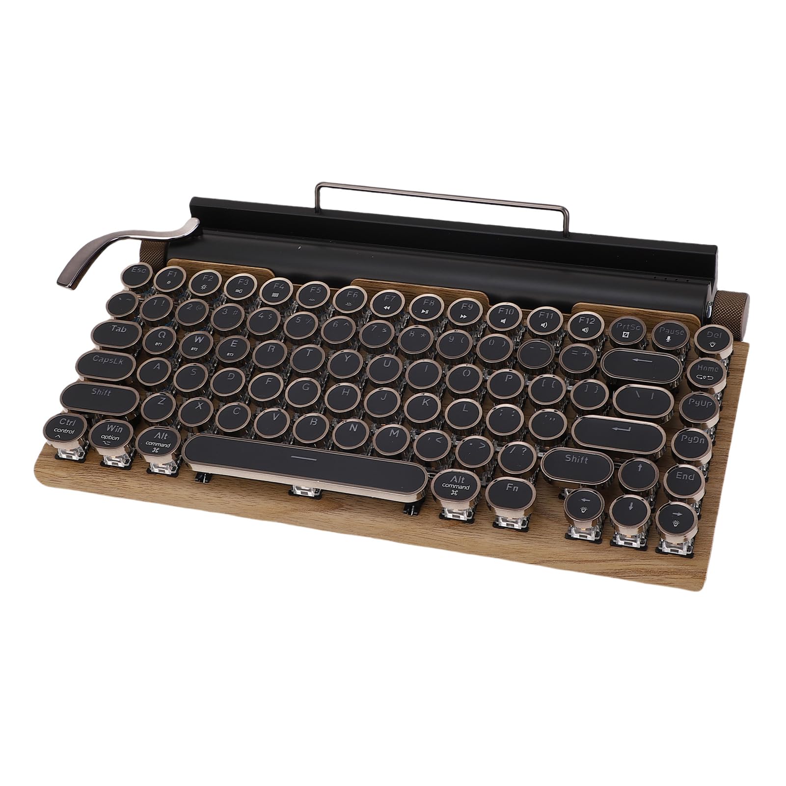Acouto Tastiera Meccanica Retrò con Retroilluminazione LED, Tastiera da Scrivere Senza Fili per Computer Desktop e Portatili, Compatibile con iOS e Android
