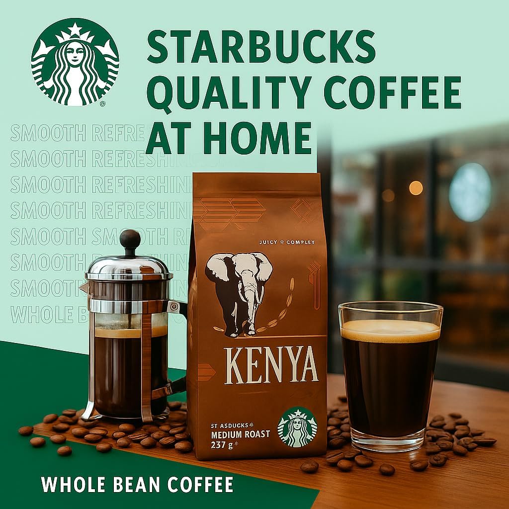 Starbucks Kenya Medium Roast Whole Bean Coffee 250g | 100% Arabica