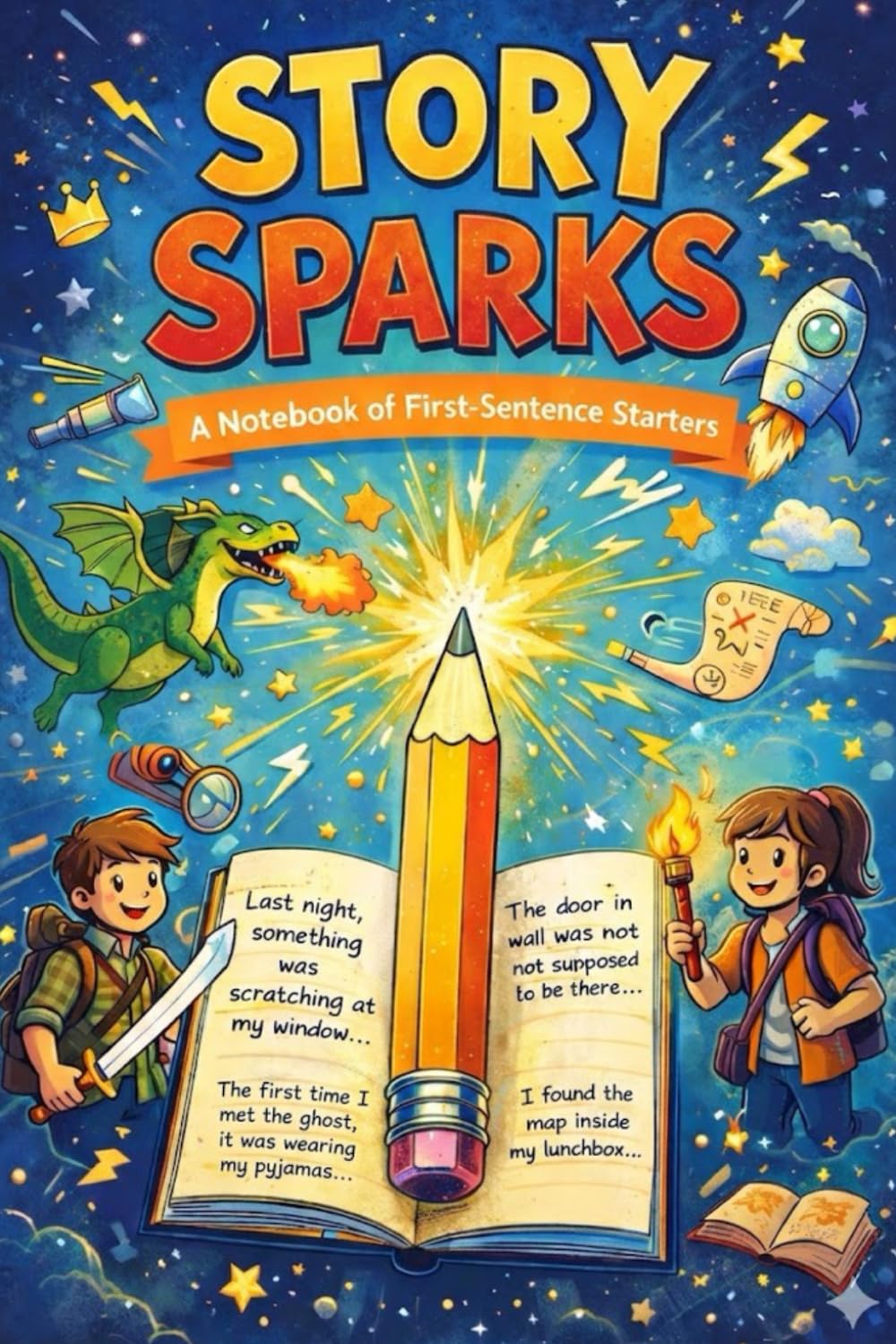 Story Sparks: Story Starters for Creative Kids: A Notebook of First Sentence Starters