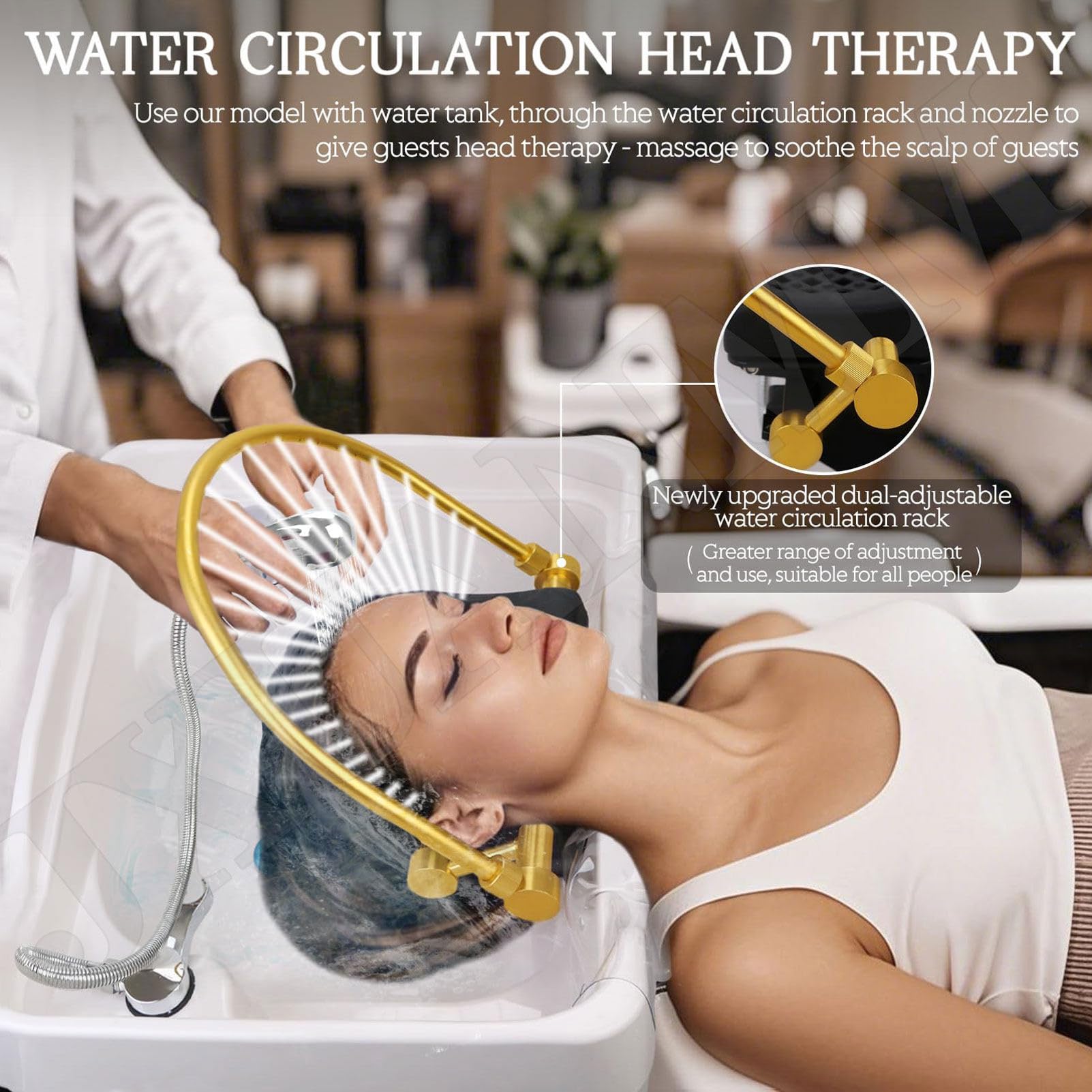 Équipement de spa portable avec réservoir d'eau de 60 l et circulation de l'eau pour coiffeurs professionnels