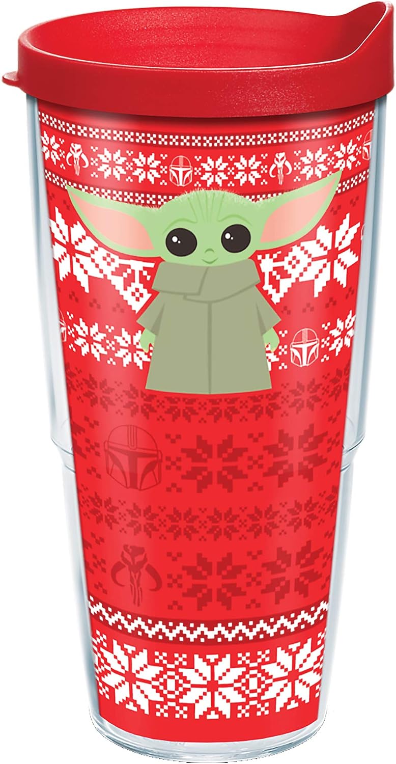 Tervis Star Wars The Mandalorian Christmas Holiday Sweater Made in USA Double Walled Insulated Tumbler Travel Cup Keeps Drinks Cold & Hot
