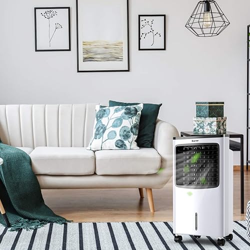 Miniatura 4 de COSTWAY enfriador de aire, ventilador eléctrico silencioso sin hojas con control remoto, enfriador evaporativo para interiores de casa oficina