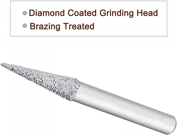 Puntas montadas de diamante 60 Grit 6,5 mm 2 pcs miniatura 3