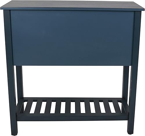 Miniatura 15 de Bailey Bead Board Mesa consola de madera con cuatro cajones con estante, acabado blanco antiguo Blanco antiguo,Azul marino (Antique Navy),Rojo