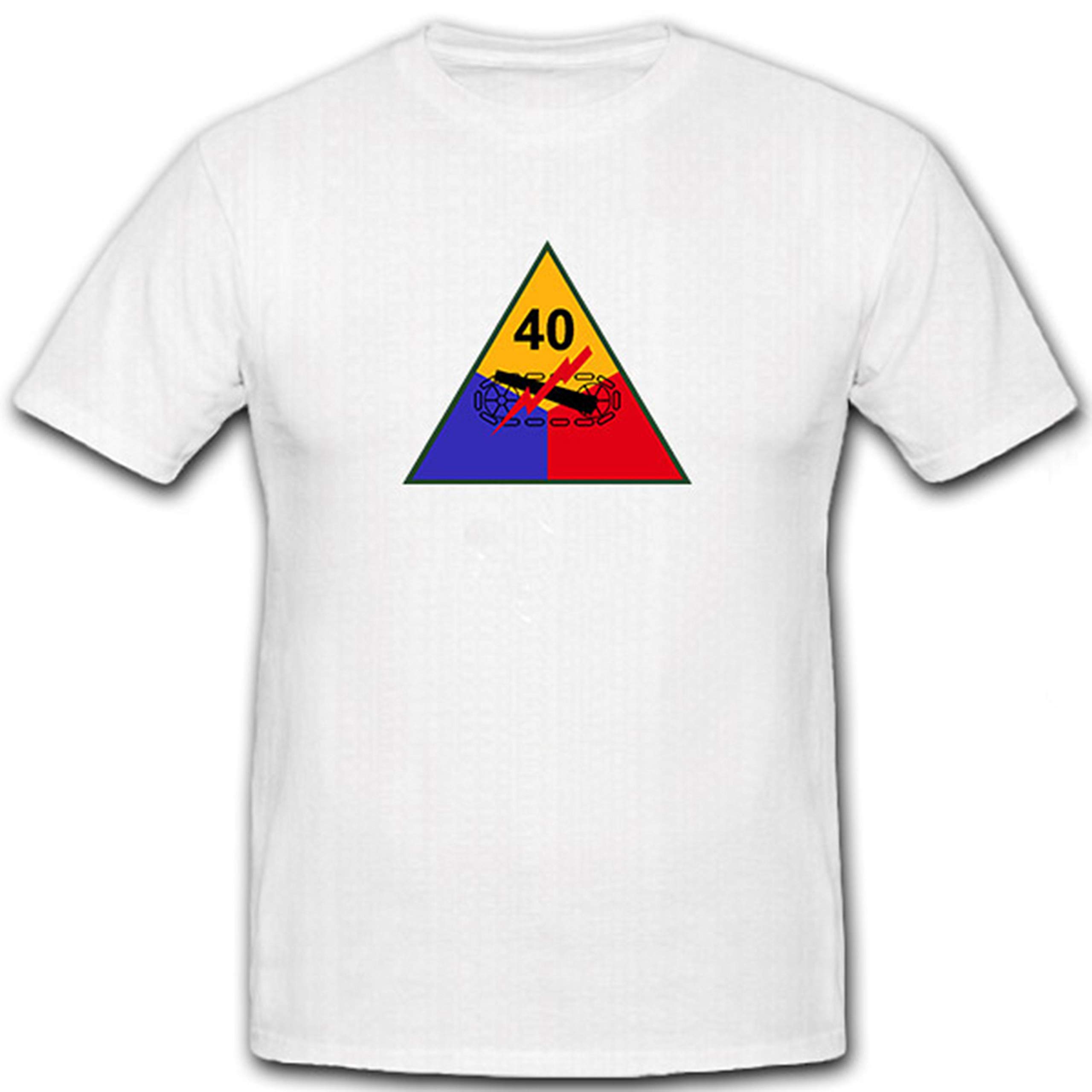 T-shirt 40th Armored Division US Army 6845 blanc ample taille 5XL - 3